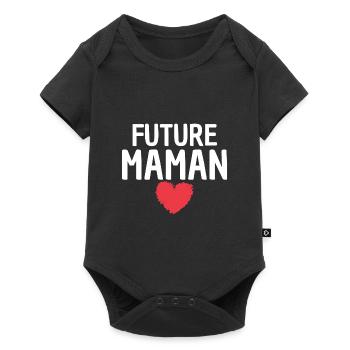 future maman cadeau annonce grossesse - Body à manches courtes Premium Bébé - noir - Devant
