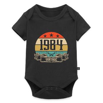 1984 Vintage Geburtstag Retro Classic - Baby Premium Kurzarmbody - Schwarz - Vorne