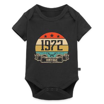 1972 Vintage Geburtstag Retro Classic - Baby Premium Kurzarmbody - Schwarz - Vorne