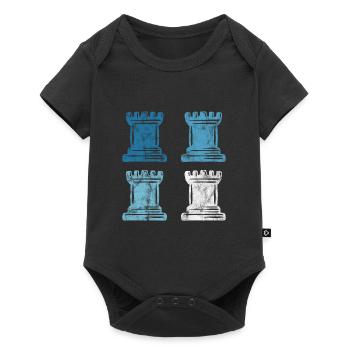 Retro Schach Schachspieler Schachmatt Schachfigur - Baby Premium Kurzarmbody - Schwarz - Vorne