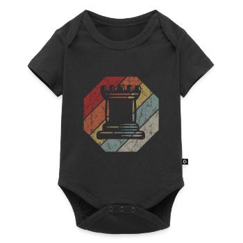 Retro Schach Schachspieler Schachmatt Schachfigur - Baby Premium Kurzarmbody - Schwarz - Vorne