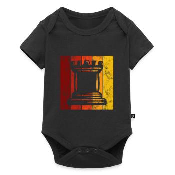 Retro Schach Schachspieler Schachmatt Schachfigur - Baby Premium Kurzarmbody - Schwarz - Vorne