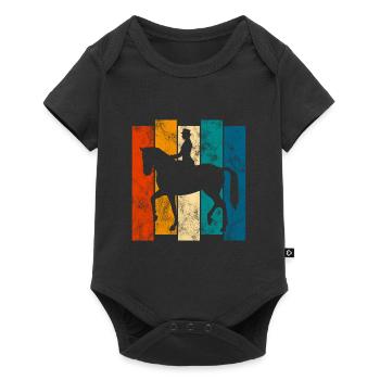 Dressage Équitation Dressage Cavalier Équitation Cheval - Body à manches courtes Premium Bébé - noir - Devant