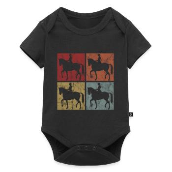 Dressage Équitation Dressage Cavalier Équitation Cheval - Body à manches courtes Premium Bébé - noir - Devant
