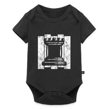 Joueur d'échecs d'échecs rétro pièce d'échecs échec et mat - Body à manches courtes Premium Bébé - noir - Devant