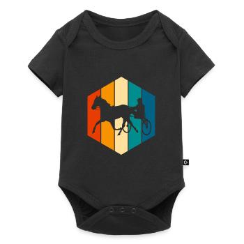 Trotteur trotter dans un style rétro ou vintage - Body à manches courtes Premium Bébé - noir - Devant