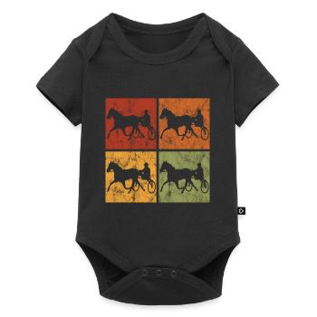 Trotteur trotter dans un style rétro ou vintage - Body à manches courtes Premium Bébé - noir - Devant
