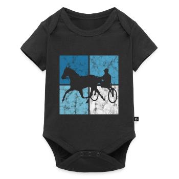 Trotteur trotter dans un style rétro ou vintage - Body à manches courtes Premium Bébé - noir - Devant