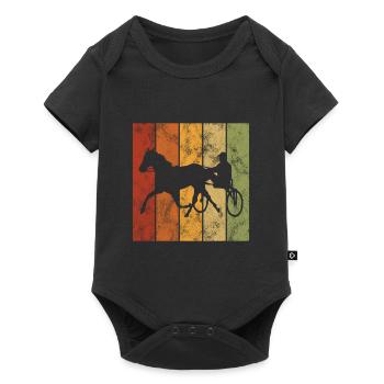 Trotteur trotter dans un style rétro ou vintage - Body à manches courtes Premium Bébé - noir - Devant