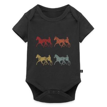 Trotter courses de trot dans un style rétro ou vintage - Body à manches courtes Premium Bébé - noir - Devant
