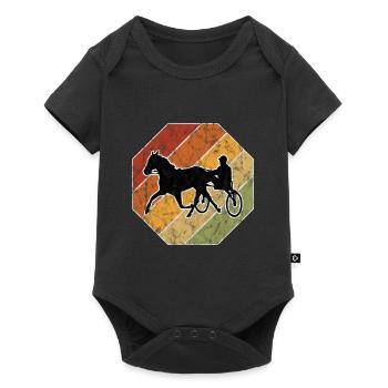 Trotter courses de trot dans un style rétro ou vintage - Body à manches courtes Premium Bébé - noir - Devant
