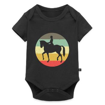 Dressage Cavalier de dressage Cheval d’équitation - Body à manches courtes Premium Bébé - noir - Devant