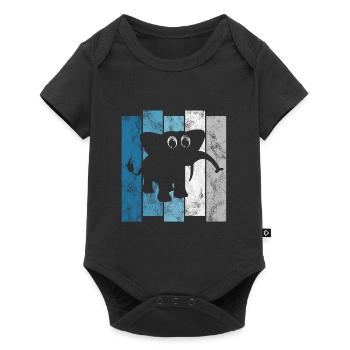 Eléphant éléphant pour enfants - Body à manches courtes Premium Bébé - noir - Devant