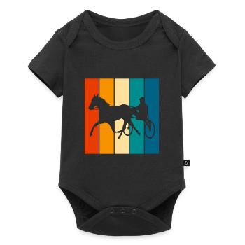 Trotter courses de trot dans un style rétro ou vintage - Body à manches courtes Premium Bébé - noir - Devant
