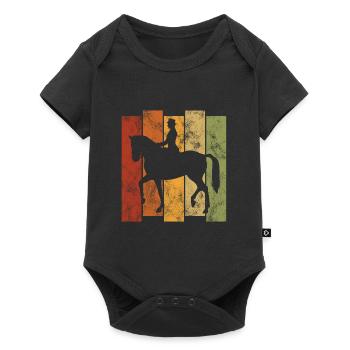 Dressage Cavalier de dressage Cheval d’équitation - Body à manches courtes Premium Bébé - noir - Devant