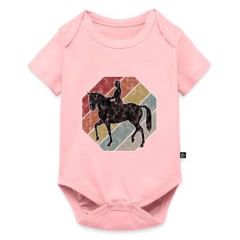 Dressage Cavalier de dressage Cheval d’équitation - Body à manches courtes Premium Bébé - rose - Devant