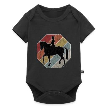 Dressage Cavalier de dressage Cheval d’équitation - Body à manches courtes Premium Bébé - noir - Devant