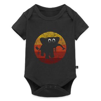 Elefanten Elefant für Kinder - Baby Premium Kurzarmbody - Schwarz - Vorne
