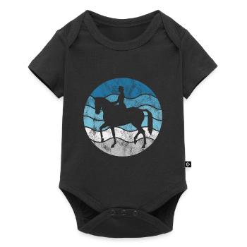 Dressage Cavalier de dressage Cheval d’équitation - Body à manches courtes Premium Bébé - noir - Devant