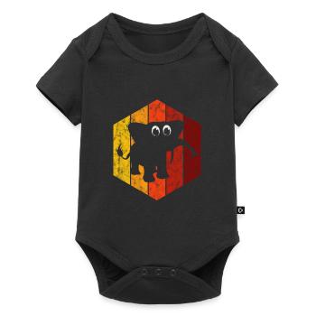 Elefanten Elefant für Kinder - Baby Premium Kurzarmbody - Schwarz - Vorne
