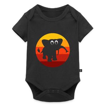 Eléphant éléphant pour enfants - Body à manches courtes Premium Bébé - noir - Devant