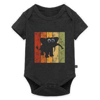 Eléphant éléphant pour enfants - Body à manches courtes Premium Bébé - noir - Devant