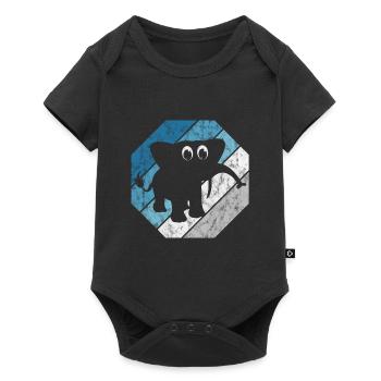 Eléphant éléphant pour enfants - Body à manches courtes Premium Bébé - noir - Devant