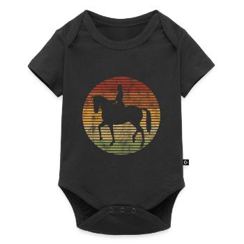 Dressage Cavalier de dressage Cheval d’équitation - Body à manches courtes Premium Bébé - noir - Devant