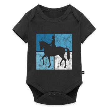 Dressage Cavalier de dressage Cheval d’équitation - Body à manches courtes Premium Bébé - noir - Devant
