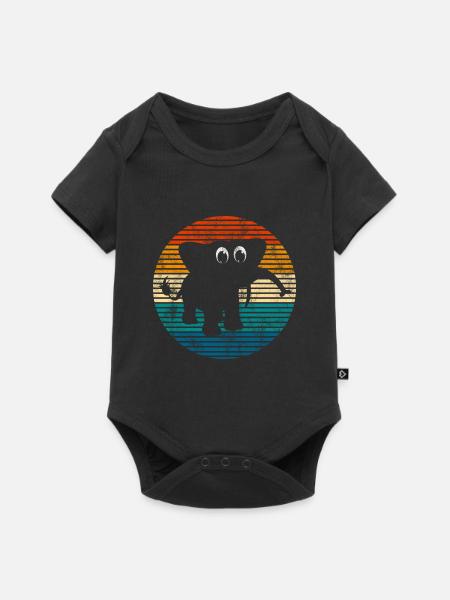 Elefanten Elefant für Kinder - Baby Premium Kurzarmbody - Schwarz