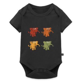 Eléphant éléphant pour enfants - Body à manches courtes Premium Bébé - noir - Devant