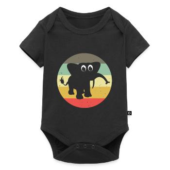 Eléphant éléphant pour enfants - Body à manches courtes Premium Bébé - noir - Devant