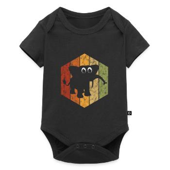 Eléphant éléphant pour enfants - Body à manches courtes Premium Bébé - noir - Devant