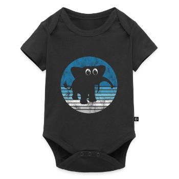 Eléphant éléphant pour enfants - Body à manches courtes Premium Bébé - noir - Devant