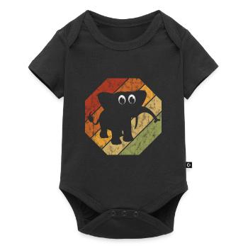 Eléphant éléphant pour enfants - Body à manches courtes Premium Bébé - noir - Devant