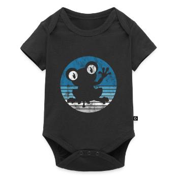 Frosch Frösche Geschenk für Kinder Lustig Witzig - Baby Premium Kurzarmbody - Schwarz - Vorne