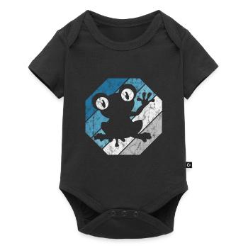 Frosch Frösche Geschenk für Kinder Lustig Witzig - Baby Premium Kurzarmbody - Schwarz - Vorne
