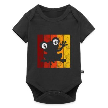Frosch Frösche Geschenk für Kinder Lustig Witzig - Baby Premium Kurzarmbody - Schwarz - Vorne
