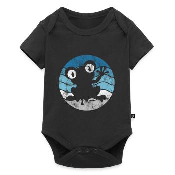 Frosch Frösche Geschenk für Kinder Lustig Witzig - Baby Premium Kurzarmbody - Schwarz - Vorne