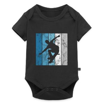 Skateboarder Skateboard Skater Skate Skateing - Body à manches courtes Premium Bébé - noir - Devant