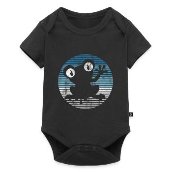 Frosch Frösche Geschenk für Kinder Lustig Witzig - Baby Premium Kurzarmbody - Schwarz - Vorne
