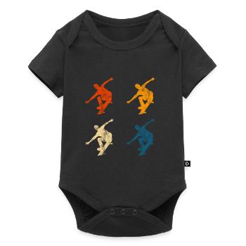 Skateboarder Skateboard Skater Skate Skateing - Baby Premium Kurzarmbody - Schwarz - Vorne