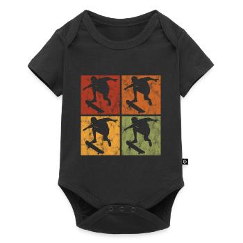 Skateboarder Skateboard Skater Skate Skateing - Baby Premium Kurzarmbody - Schwarz - Vorne