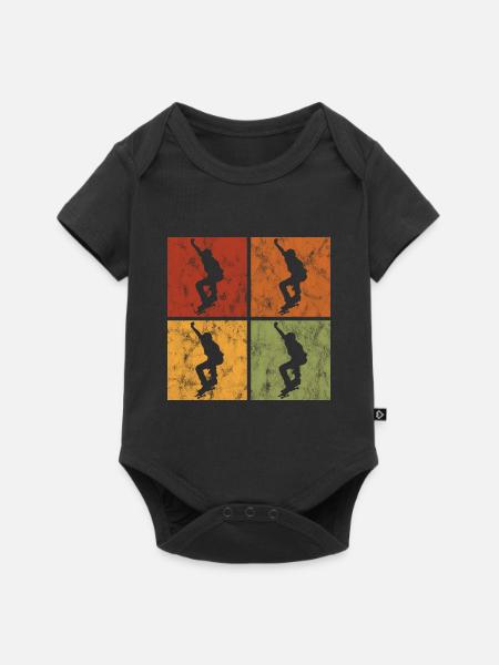 Skateboard Skateboarder Skater Skate Skateing - Baby Premium short-sleeve bodysuit - black