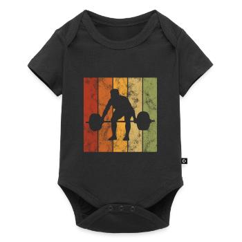 Bodybuilding Bodybuilder GYM Fitnessstudio Retro - Baby Premium short-sleeve bodysuit - black - Front
