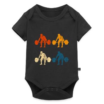 Bodybuilding Bodybuilder GYM Fitnessstudio Retro - Baby Premium short-sleeve bodysuit - black - Front