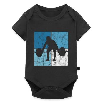 Bodybuilding Bodybuilder GYM Fitnessstudio Retro - Baby Premium short-sleeve bodysuit - black - Front