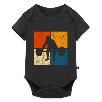 Bodybuilding Bodybuilder GYM Fitnessstudio Retro - Baby Premium short-sleeve bodysuit - black - Front