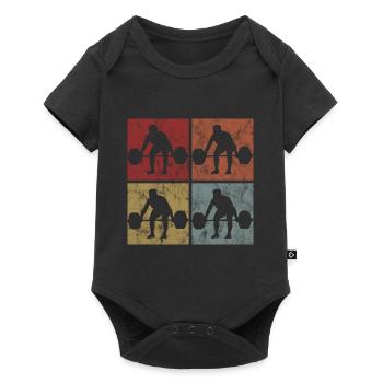 Bodybuilding Bodybuilder GYM Fitnessstudio Retro - Baby Premium short-sleeve bodysuit - black - Front