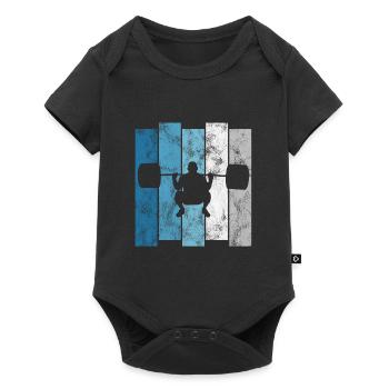 Bodybuilding Bodybuilder GYM Fitnessstudio Retro - Baby Premium short-sleeve bodysuit - black - Front